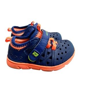Stride Rite Made2Play Phibian Sneaker Sandals Blue Orange Toddler Size 5